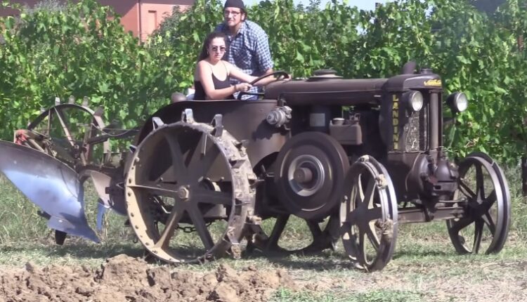 Woman farming with Landini Tractor